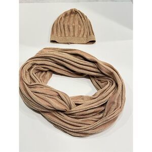 Maddison Women’s Bohemian Set Snood Beanie Hat Lama Blend Gold OS Adult